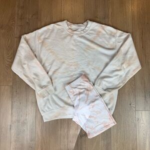 S'mores Set - Pink Tie Dye Crewneck and Bike Shorts